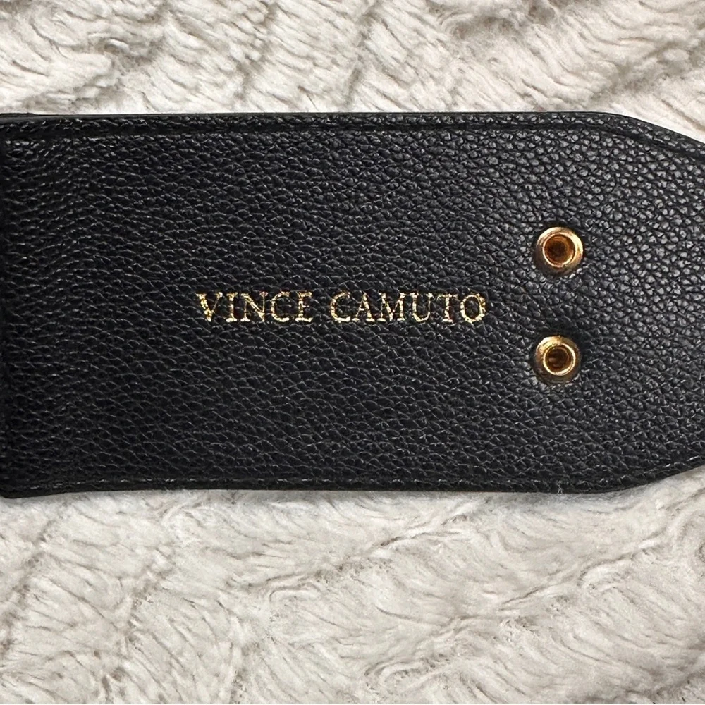 Vince Camuto Statement Belt Black Stretch Gold Chain,  Snaps in Back, S/M NWT